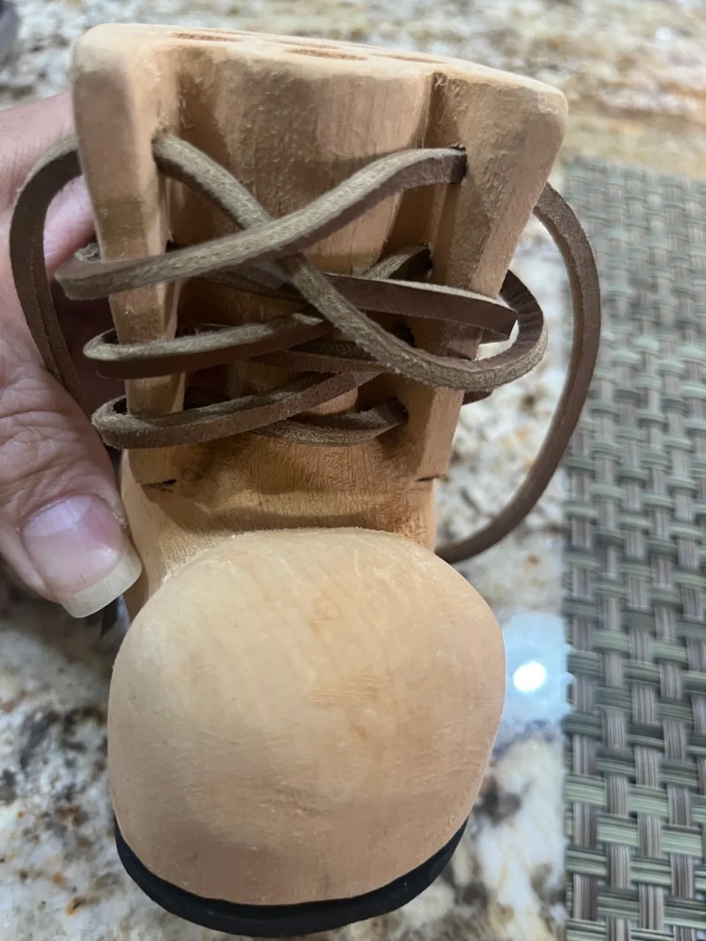 Beige Wooden Boot Pencil Holder - HOP